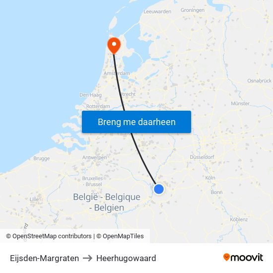 Eijsden-Margraten to Heerhugowaard map