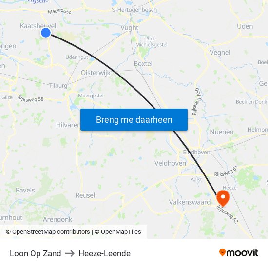 Loon Op Zand to Heeze-Leende map