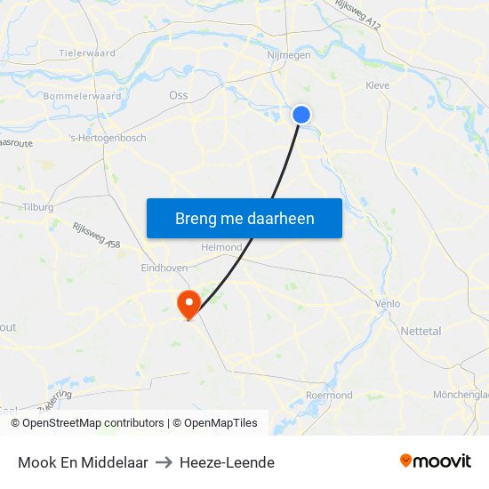 Mook En Middelaar to Heeze-Leende map
