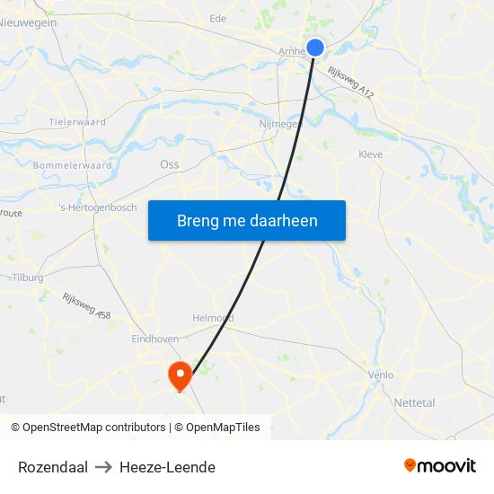 Rozendaal to Heeze-Leende map
