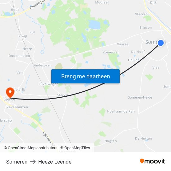 Someren to Heeze-Leende map