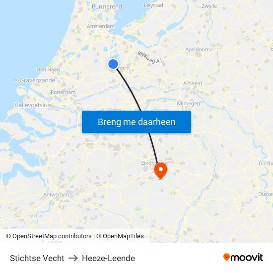 Stichtse Vecht to Heeze-Leende map