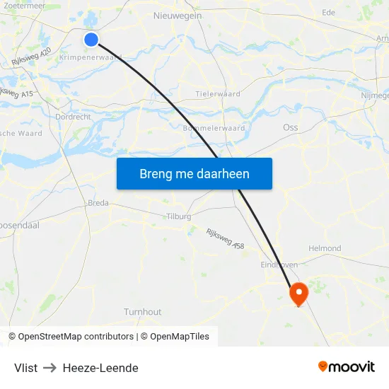 Vlist to Heeze-Leende map