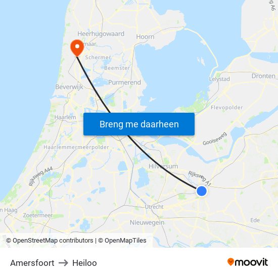 Amersfoort to Heiloo map