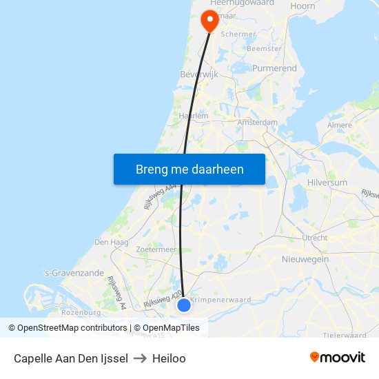 Capelle Aan Den Ijssel to Heiloo map