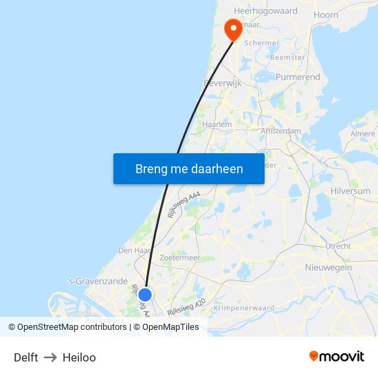 Delft to Heiloo map