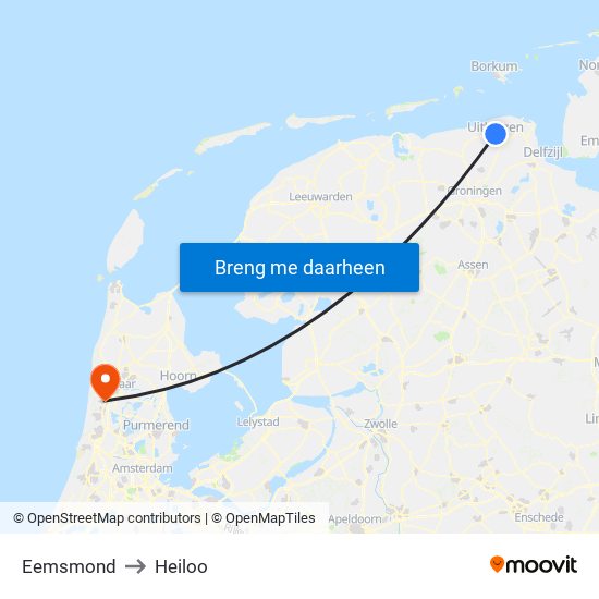 Eemsmond to Heiloo map