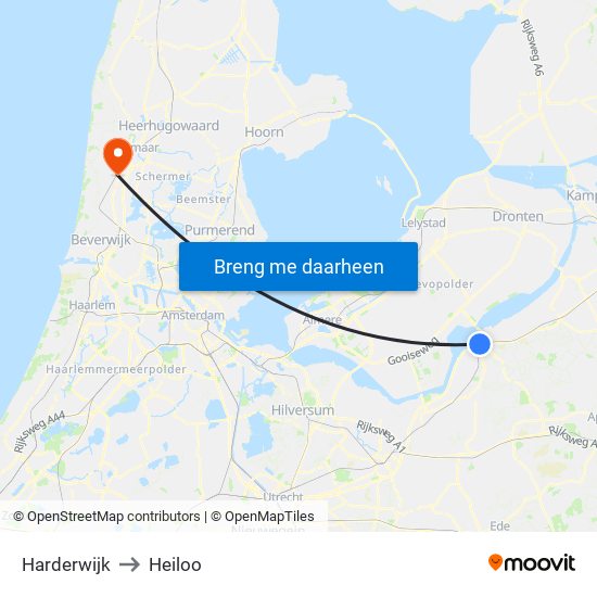 Harderwijk to Heiloo map