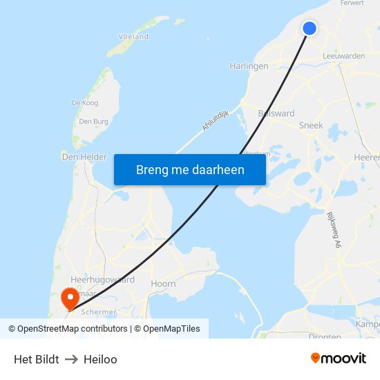 Het Bildt to Heiloo map