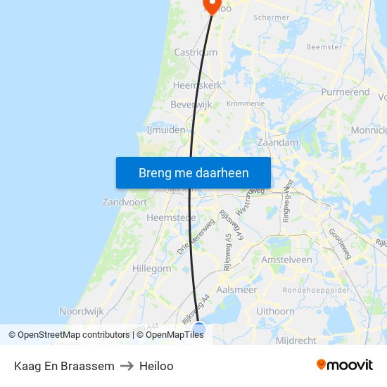 Kaag En Braassem to Heiloo map