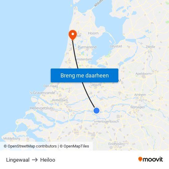 Lingewaal to Heiloo map