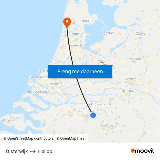 Oisterwijk to Heiloo map