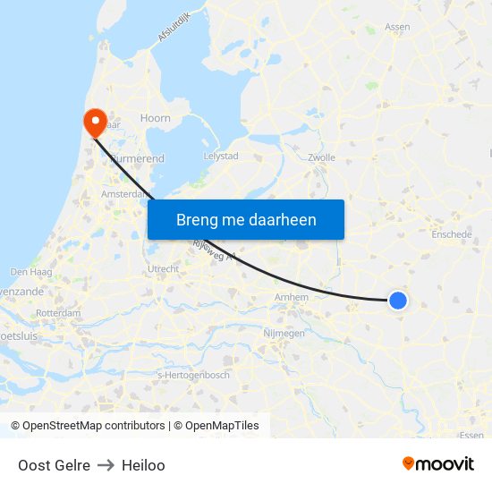 Oost Gelre to Heiloo map