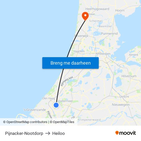 Pijnacker-Nootdorp to Heiloo map