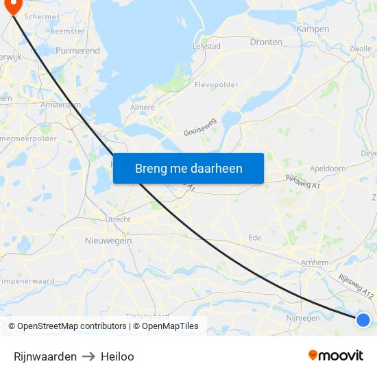 Rijnwaarden to Heiloo map