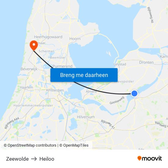 Zeewolde to Heiloo map