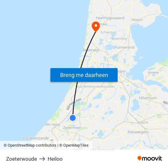 Zoeterwoude to Heiloo map