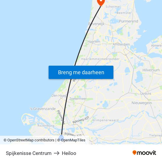 Spijkenisse Centrum to Heiloo map