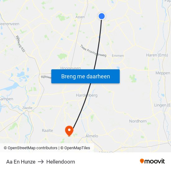 Aa En Hunze to Hellendoorn map