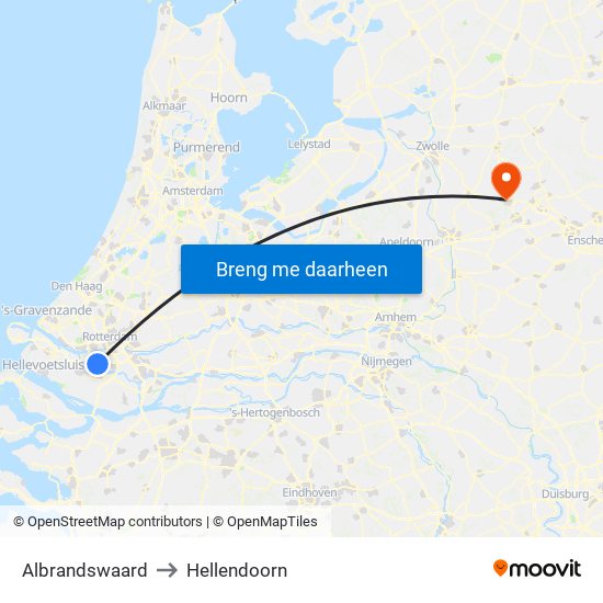 Albrandswaard to Hellendoorn map