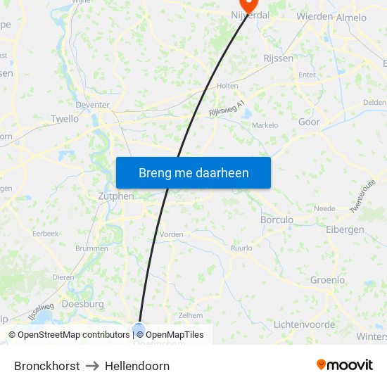 Bronckhorst to Hellendoorn map