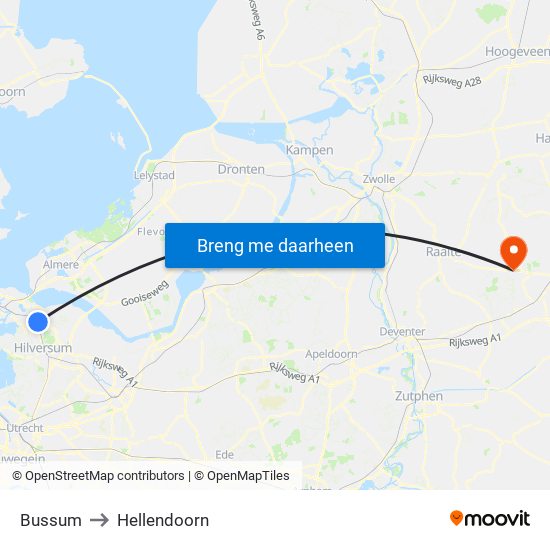 Bussum to Hellendoorn map