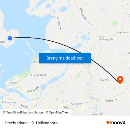 Drechterland to Hellendoorn map