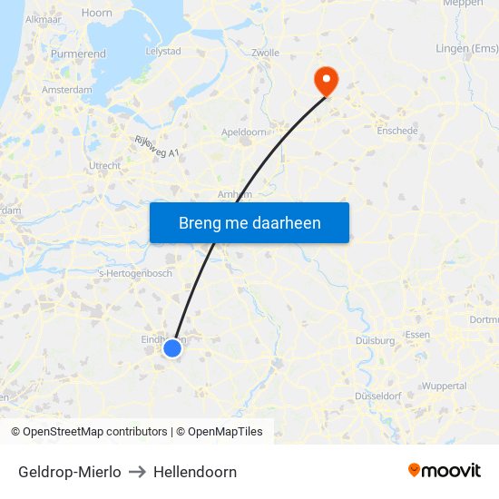 Geldrop-Mierlo to Hellendoorn map