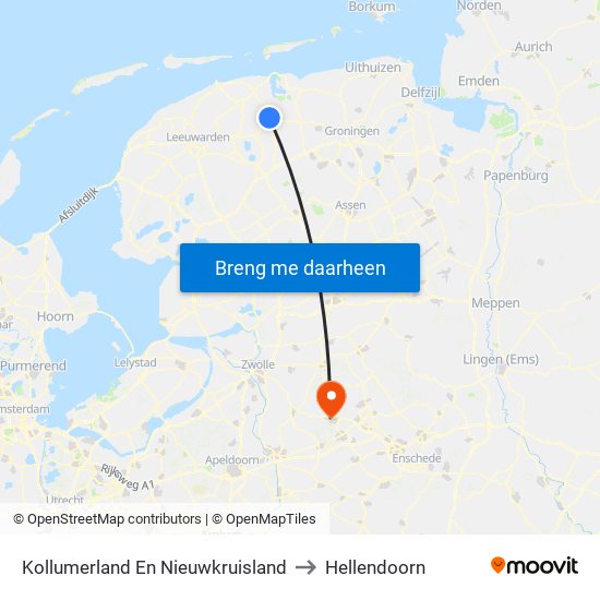 Kollumerland En Nieuwkruisland to Hellendoorn map
