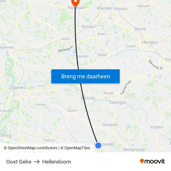 Oost Gelre to Hellendoorn map