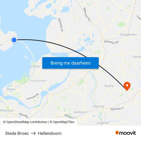 Stede Broec to Hellendoorn map