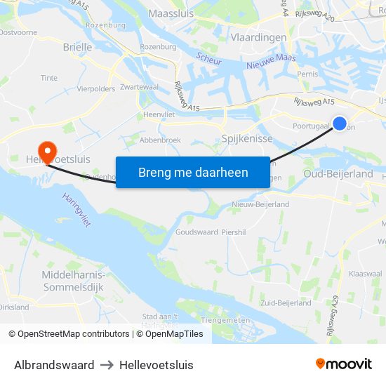 Albrandswaard to Hellevoetsluis map