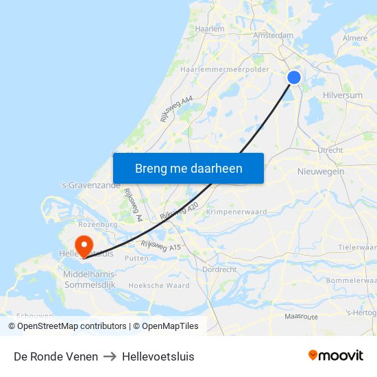 De Ronde Venen to Hellevoetsluis map