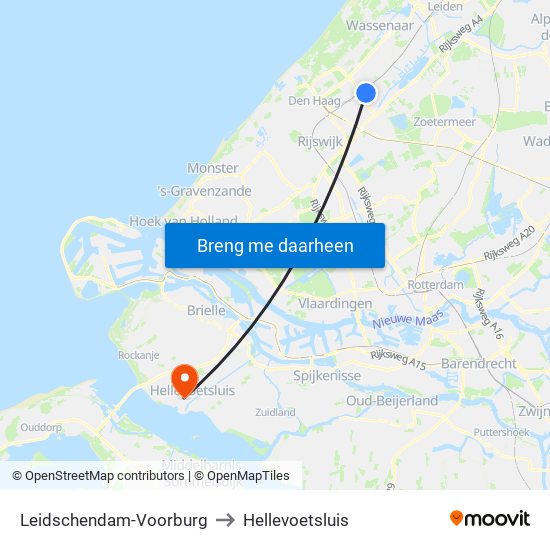 Leidschendam-Voorburg to Hellevoetsluis map