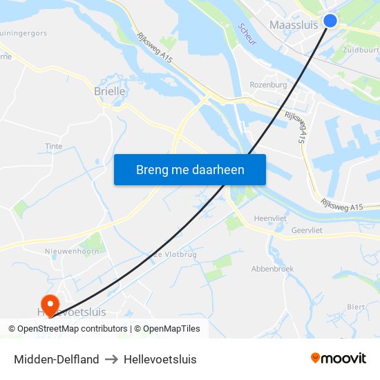 Midden-Delfland to Hellevoetsluis map