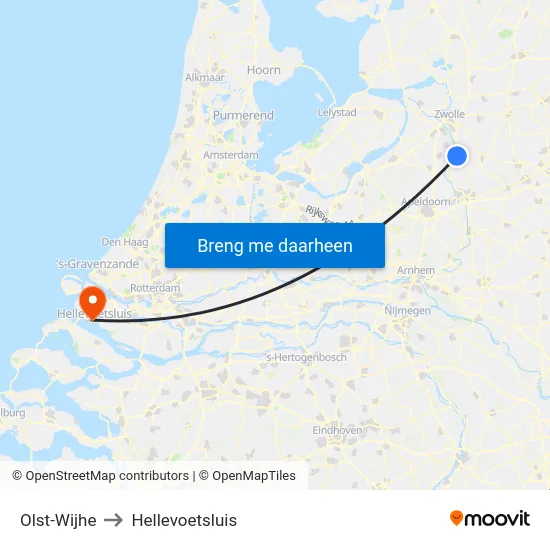 Olst-Wijhe to Hellevoetsluis map