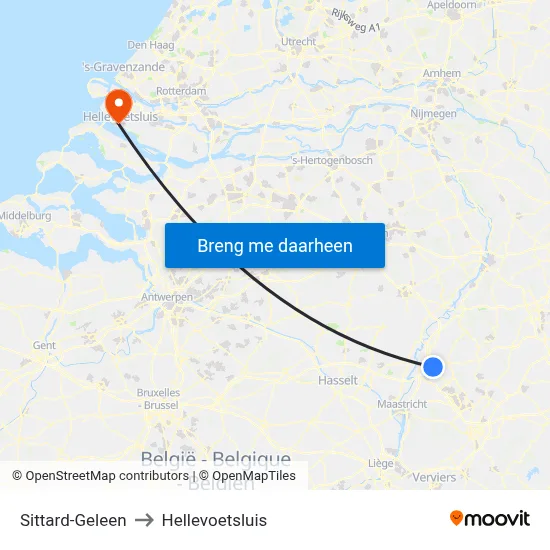 Sittard-Geleen to Hellevoetsluis map