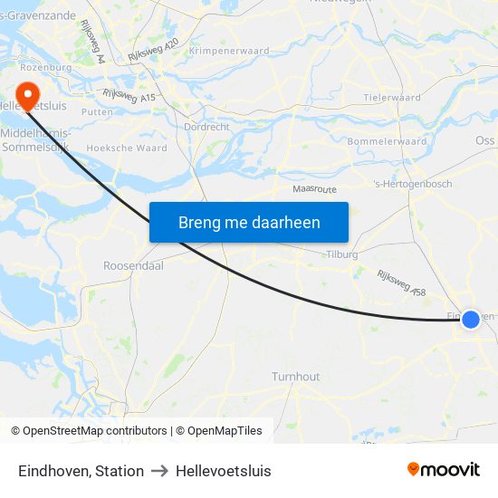 Eindhoven, Station to Hellevoetsluis map