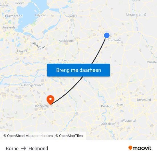 Borne to Helmond map