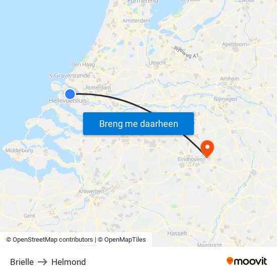 Brielle to Helmond map