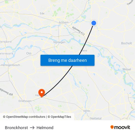 Bronckhorst to Helmond map