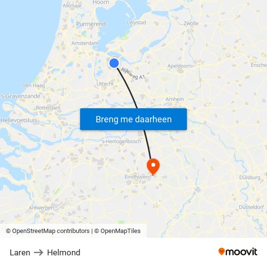 Laren to Helmond map