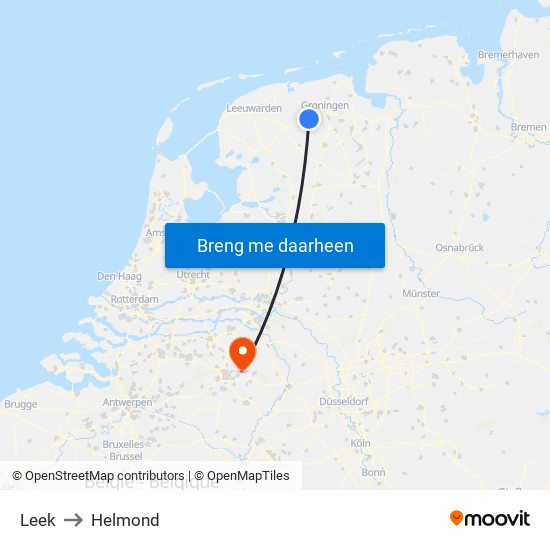 Leek to Helmond map