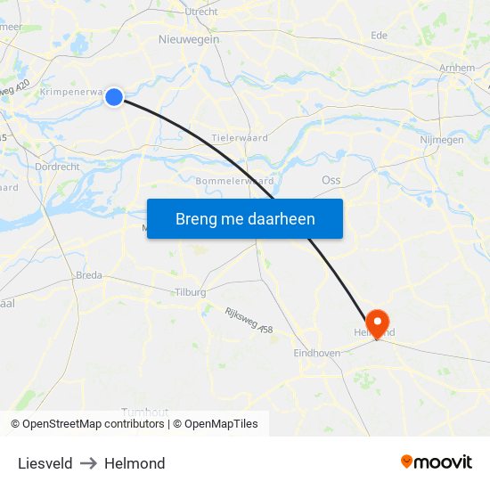 Liesveld to Helmond map