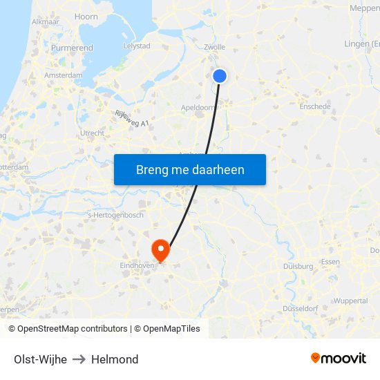 Olst-Wijhe to Helmond map