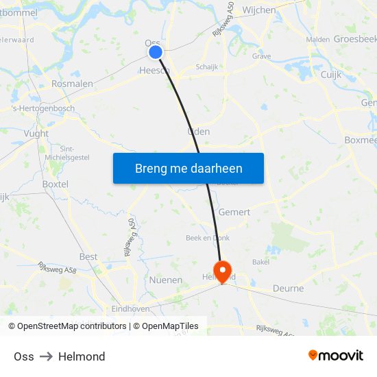 Oss to Helmond map