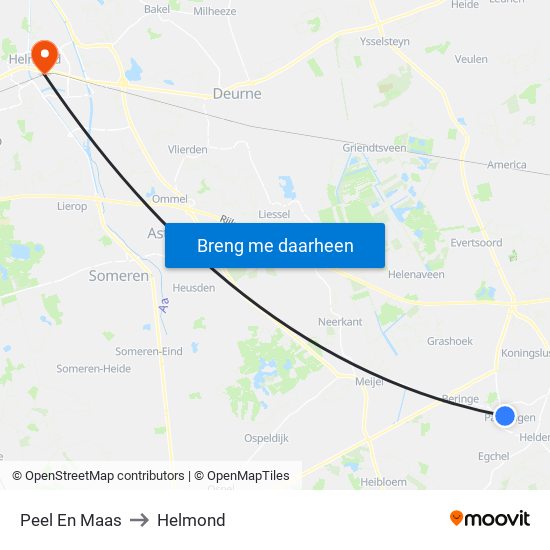 Peel En Maas to Helmond map