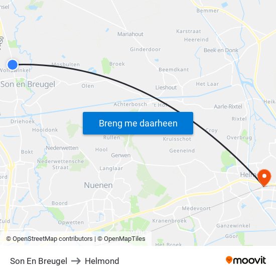 Son En Breugel to Helmond map