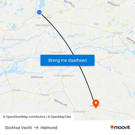 Stichtse Vecht to Helmond map