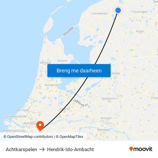 Achtkarspelen to Hendrik-Ido-Ambacht map